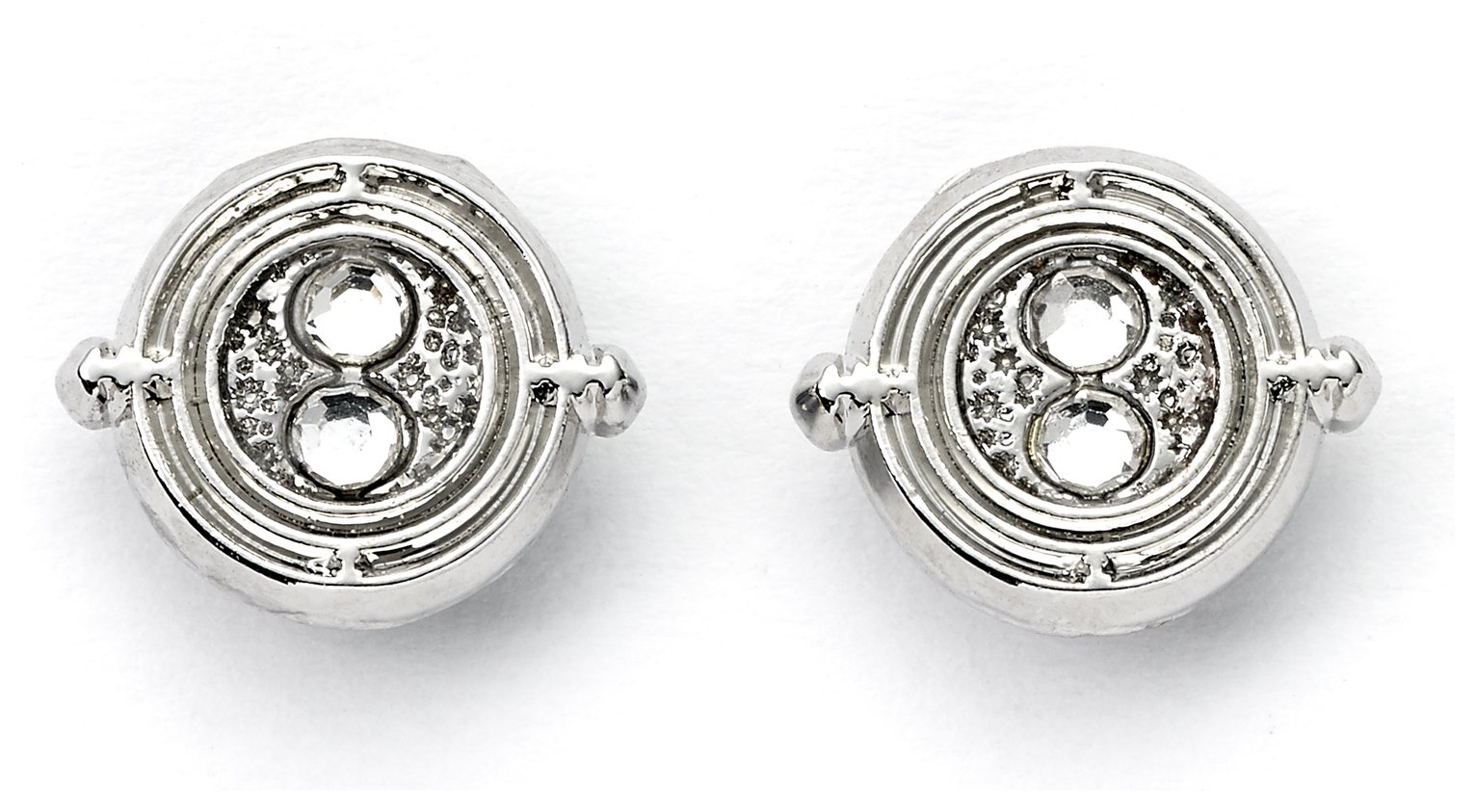Harry Potter Time Turner Silver Tone Stud Earrings