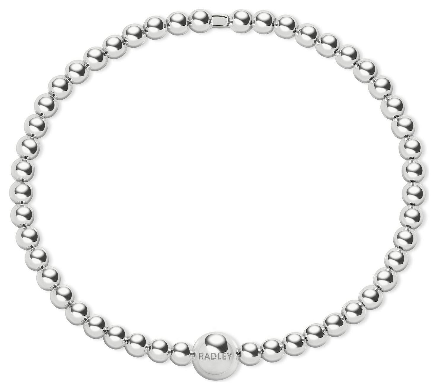 Radley Silver Plated Bead Hinged Bangle 