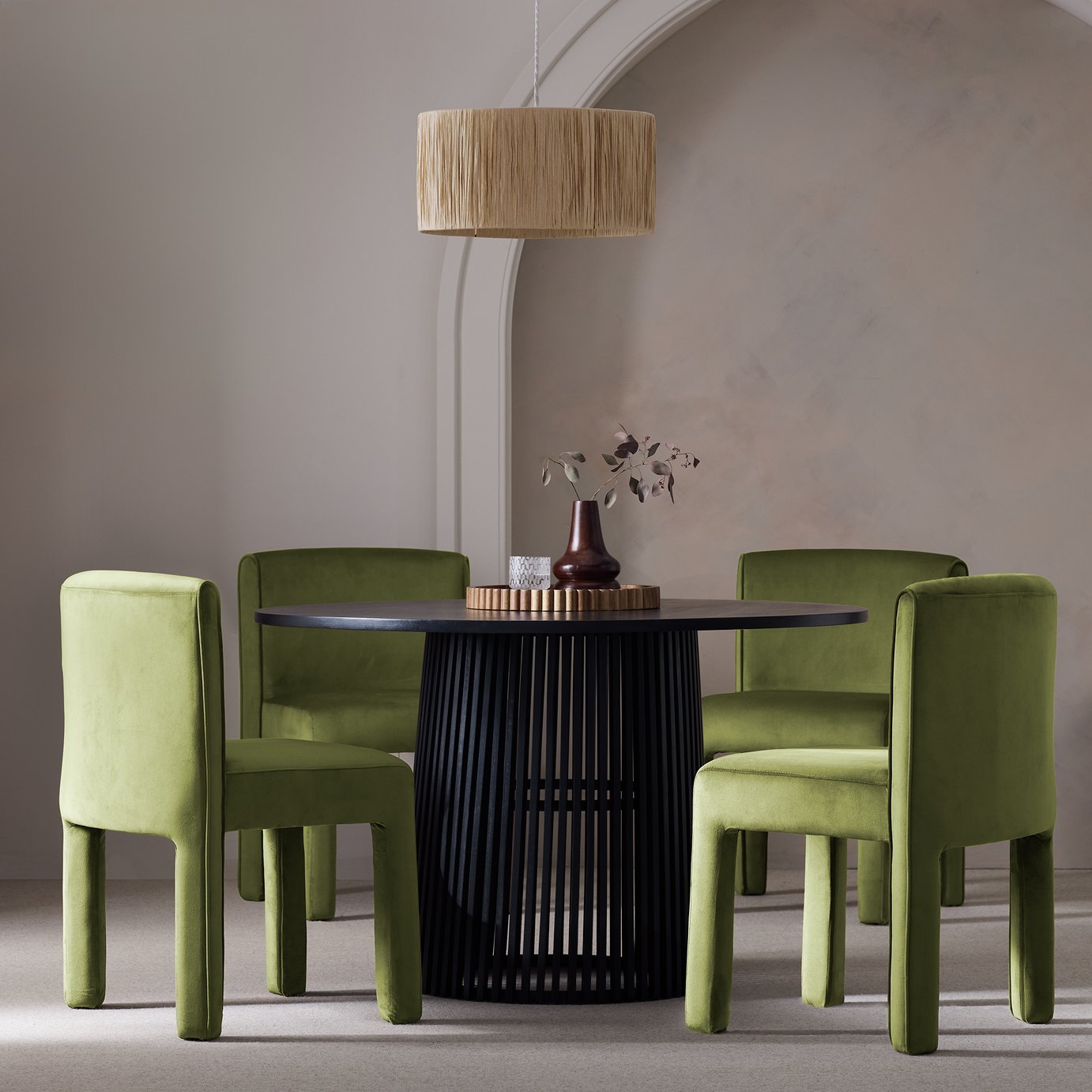 Habitat Jericho Black Dining Table & 4 Chairs