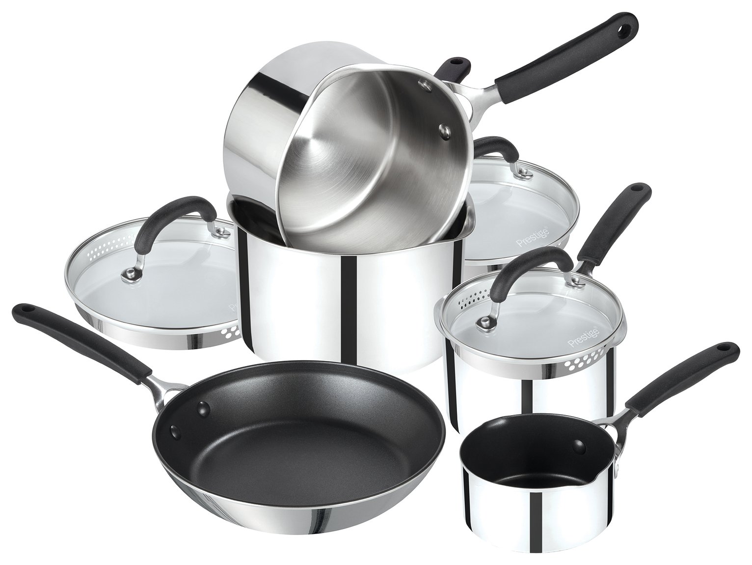 Prestige Made to Last 5 Piece Stainless Steel Pan Set 