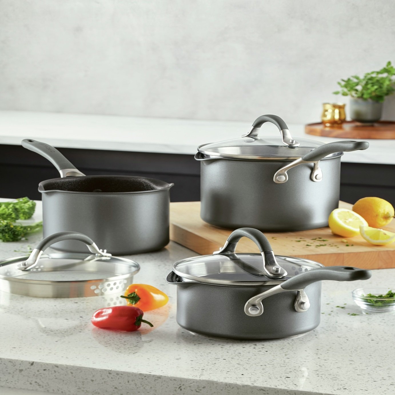 Circulon Scratch Defense 3 Piece Aluminium Saucepan Set 