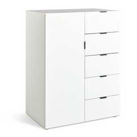 Habitat Zeke 1 Door 5 Drawer Short Wardrobe - White