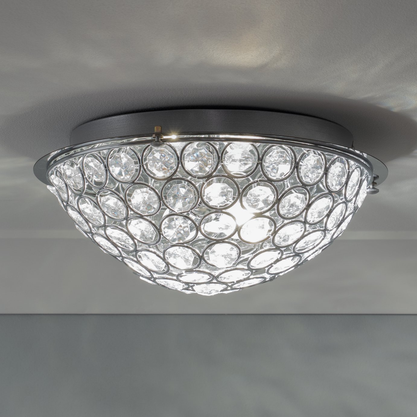Argos Home Amelia Glass Flush to Ceiling Light - Chrome
