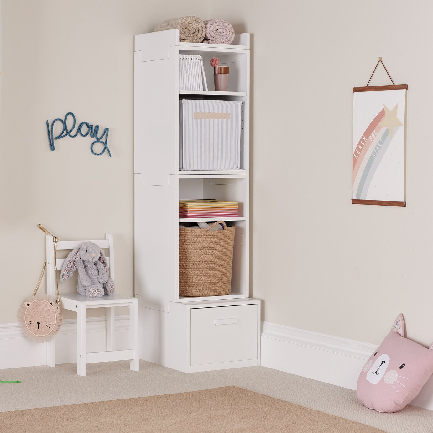 Great Little Trading Company Alba Narrow Storage Box - White