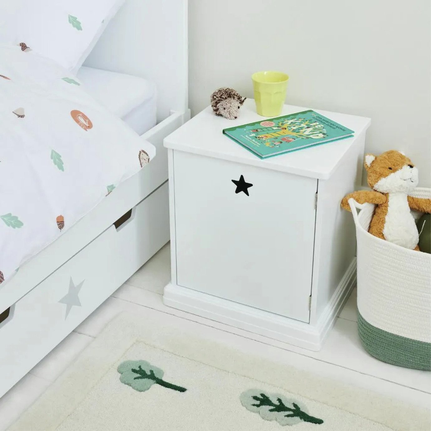 Great Little Trading Company Star Bright Bedside Table-White