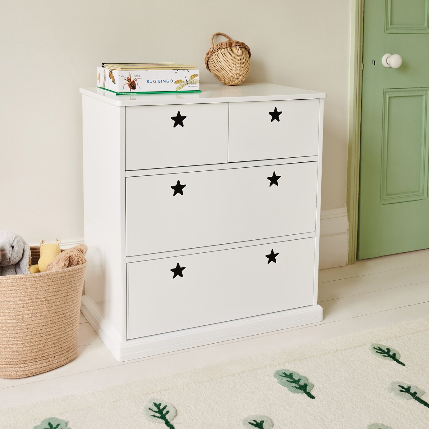 Great Little Trading Company Star 4 Drawer Chest - White