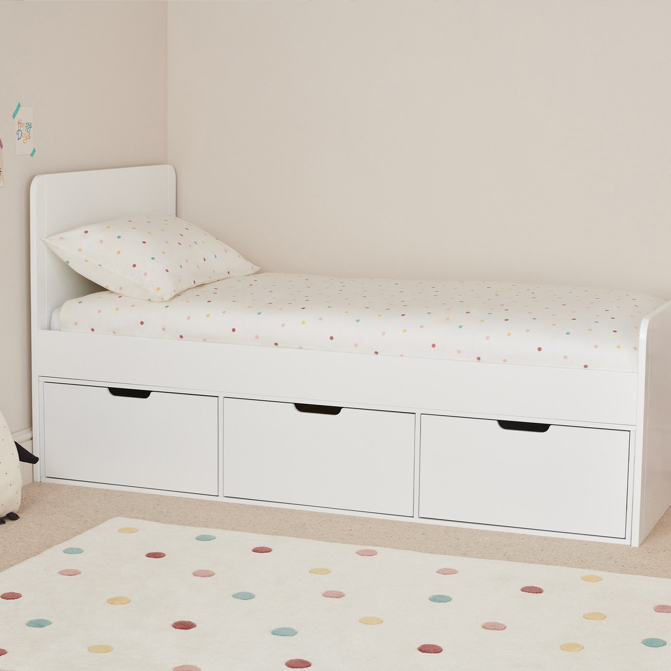 Great Little Trading Company Stowaway 3 Drawer Bed - White