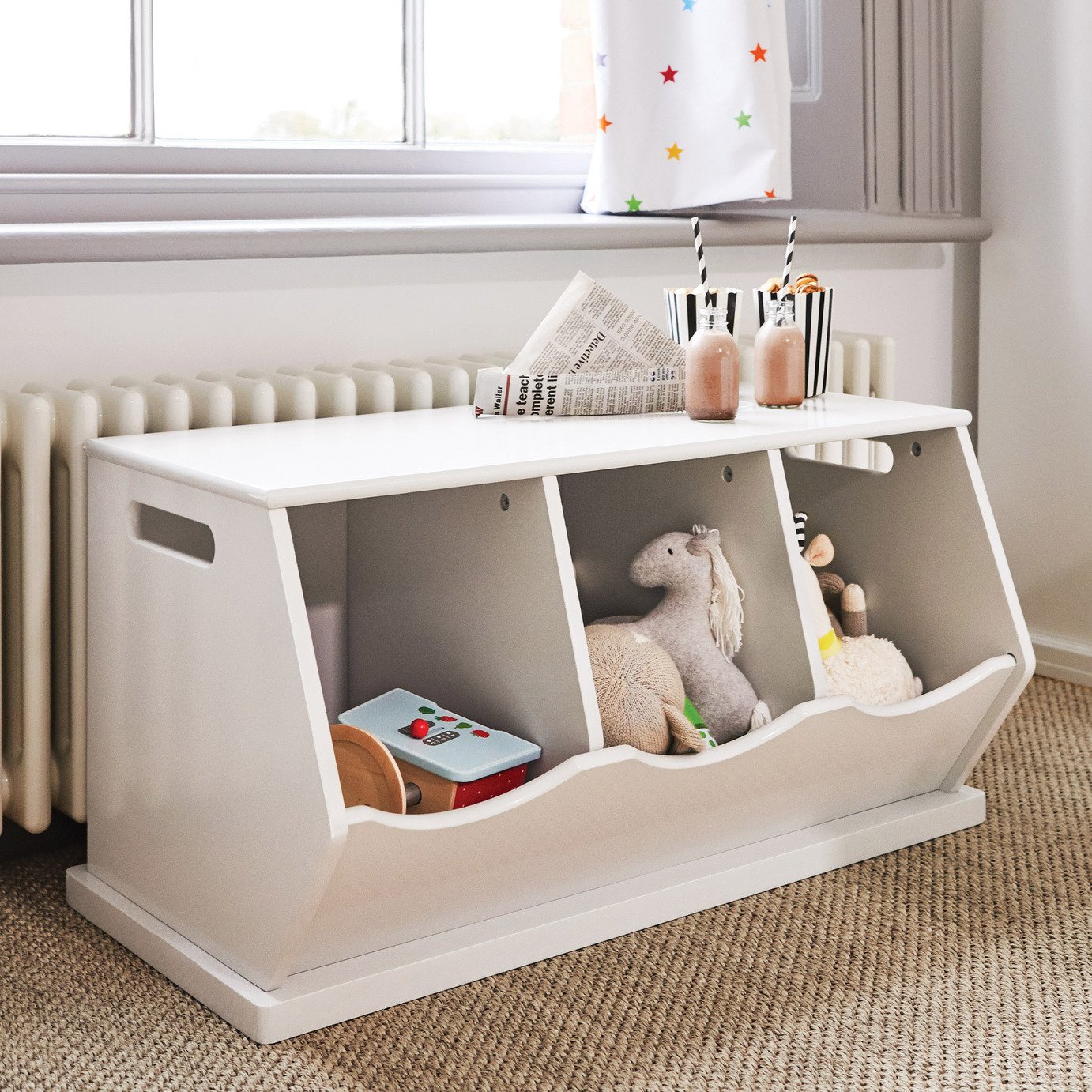 Buy Obaby Kids Stamford Sleigh Toy Box Warm Grey Toy boxes