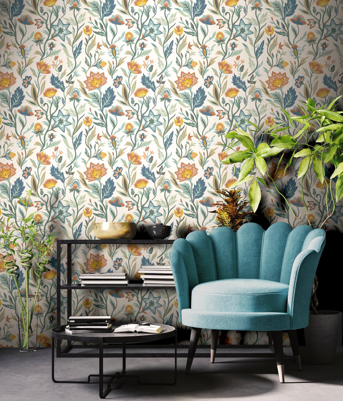 Arthouse Esselle Lush Paradise Wallpaper - Blue