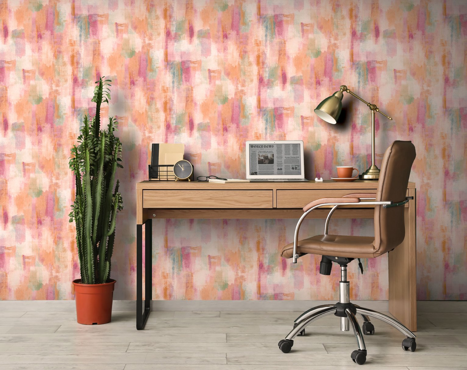 Arthouse Esselle Painterly Pattern Multi Wallpaper - Pink
