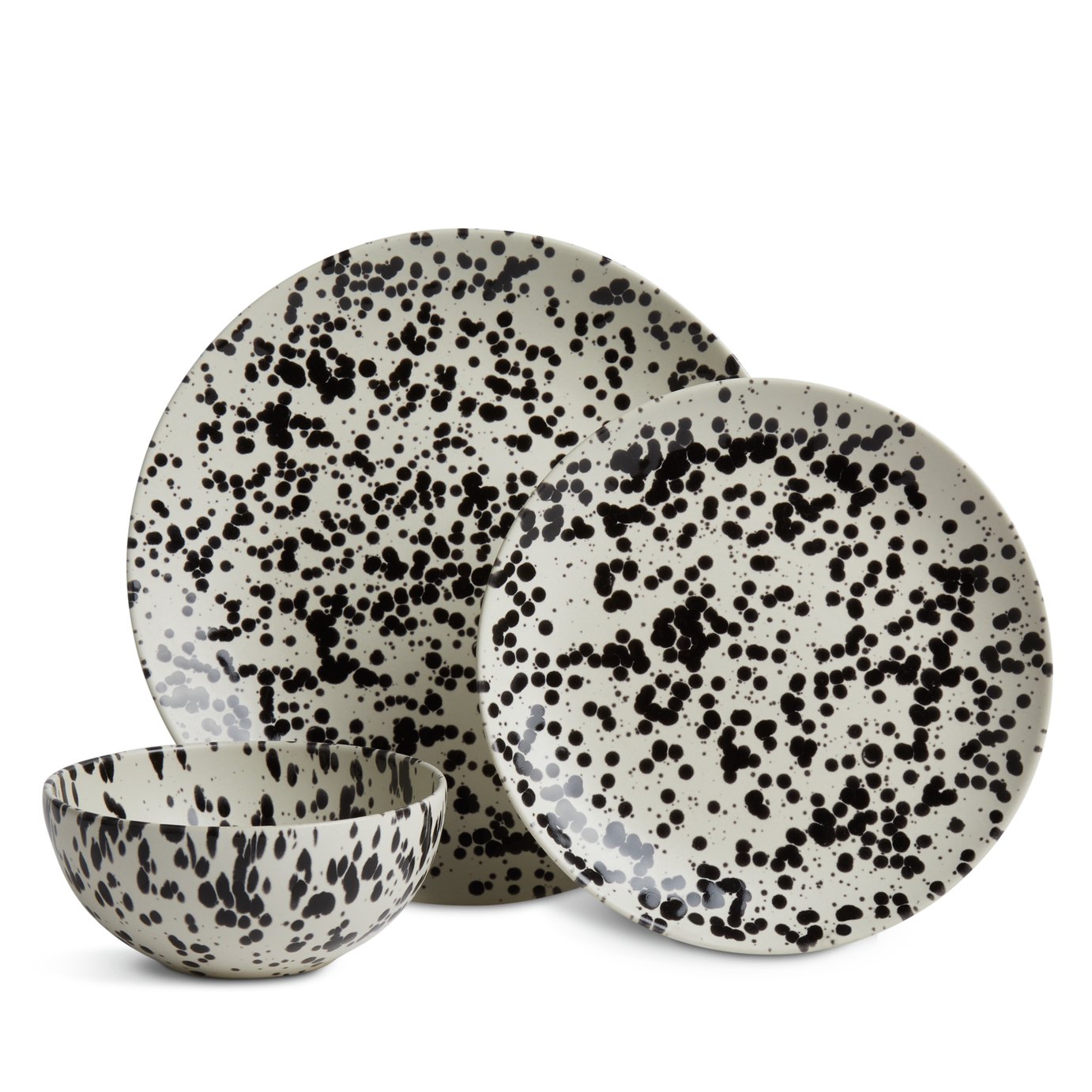 Habitat Jackson 12 Piece Stoneware Dinner Set - Black