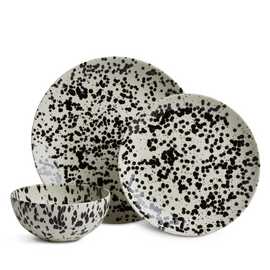 Habitat Jackson 12 Piece Stoneware Dinner Set - Black