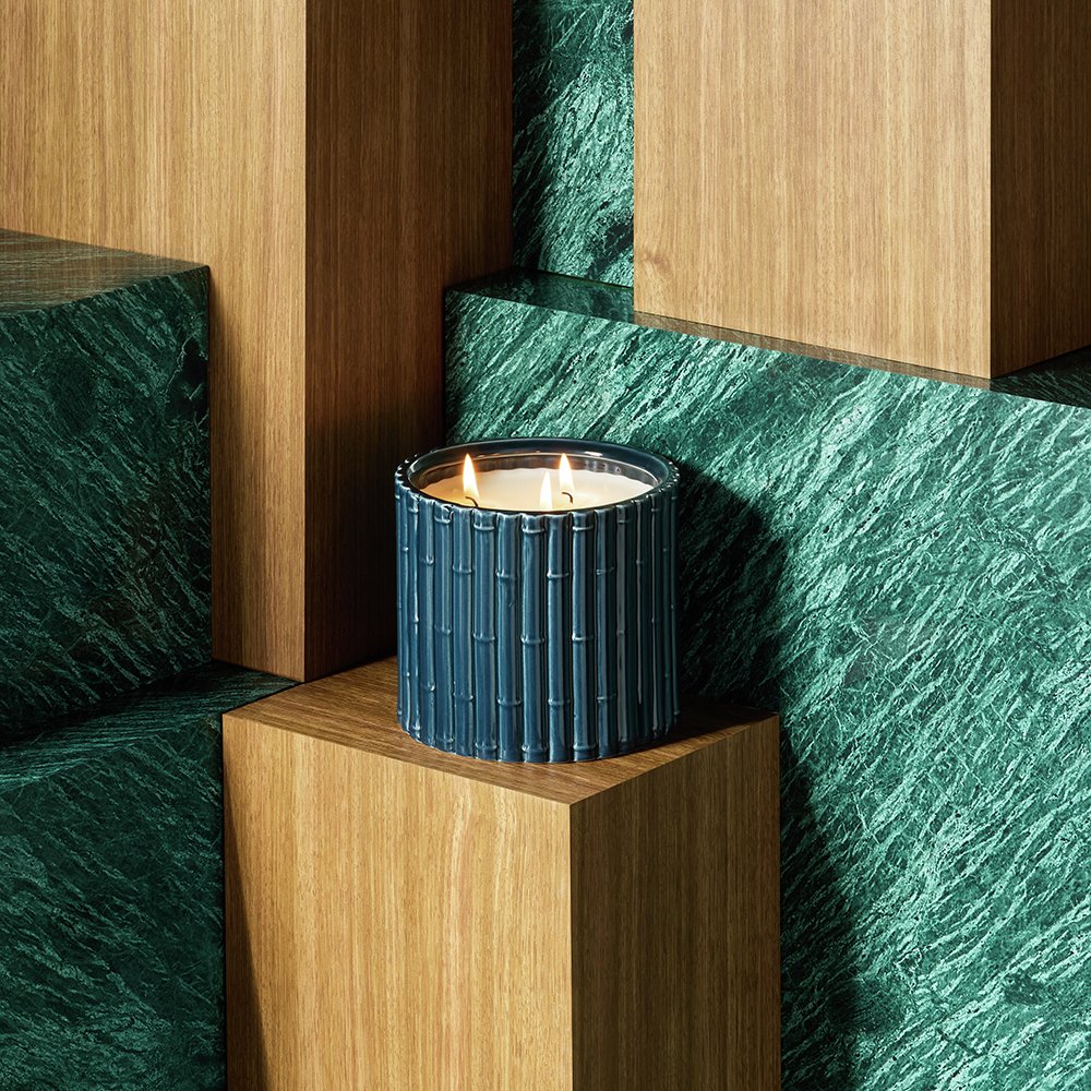 Habitat x Morris & Co. Ceramic Candle - Leather & Patchouli