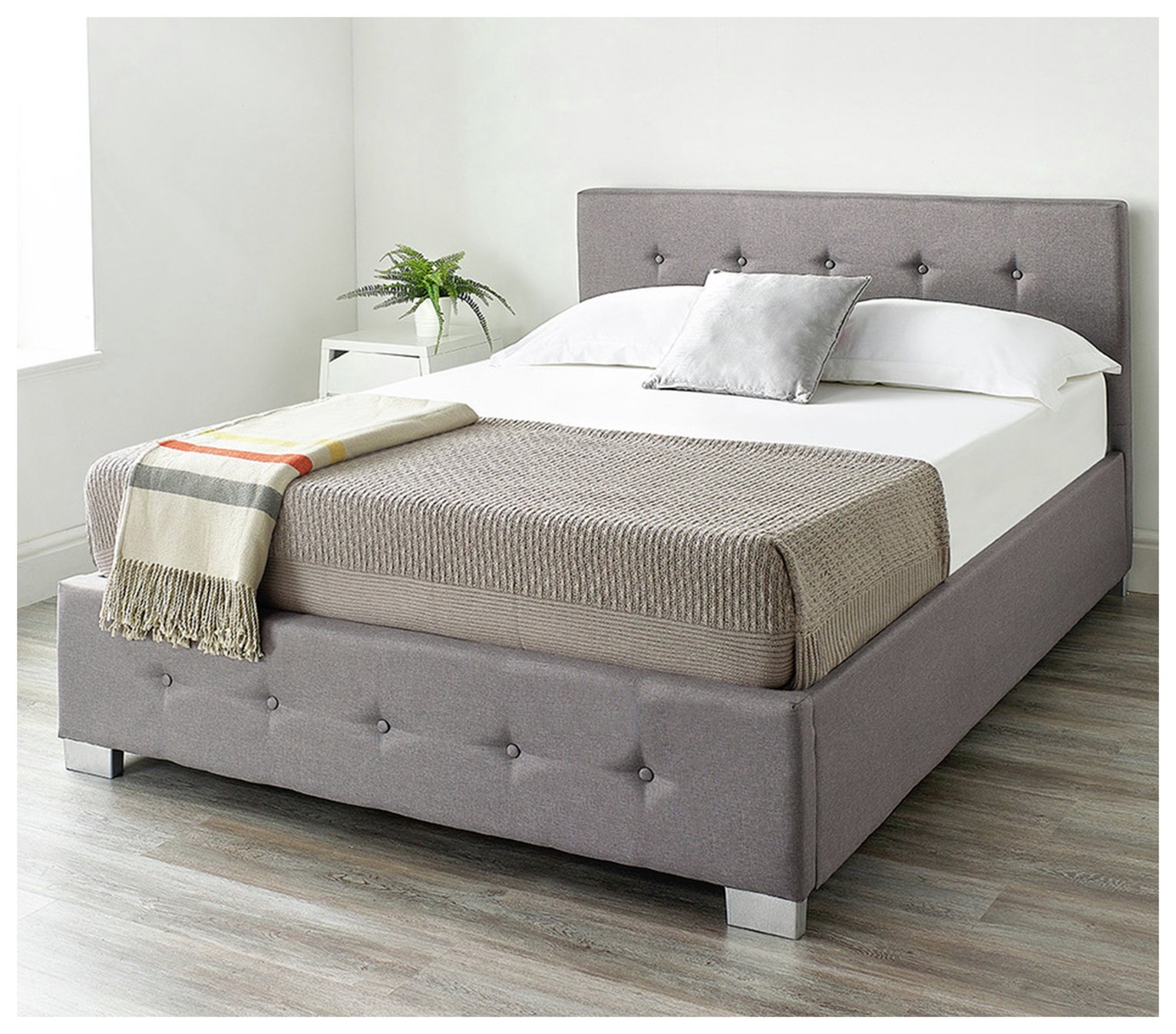 Aspire End Lift Linen Ottoman Bed