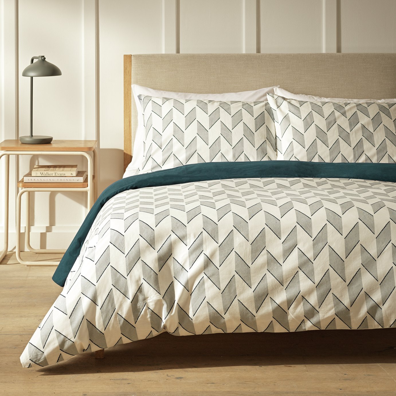 Habitat Chevron Print Navy Bedding Set - Single