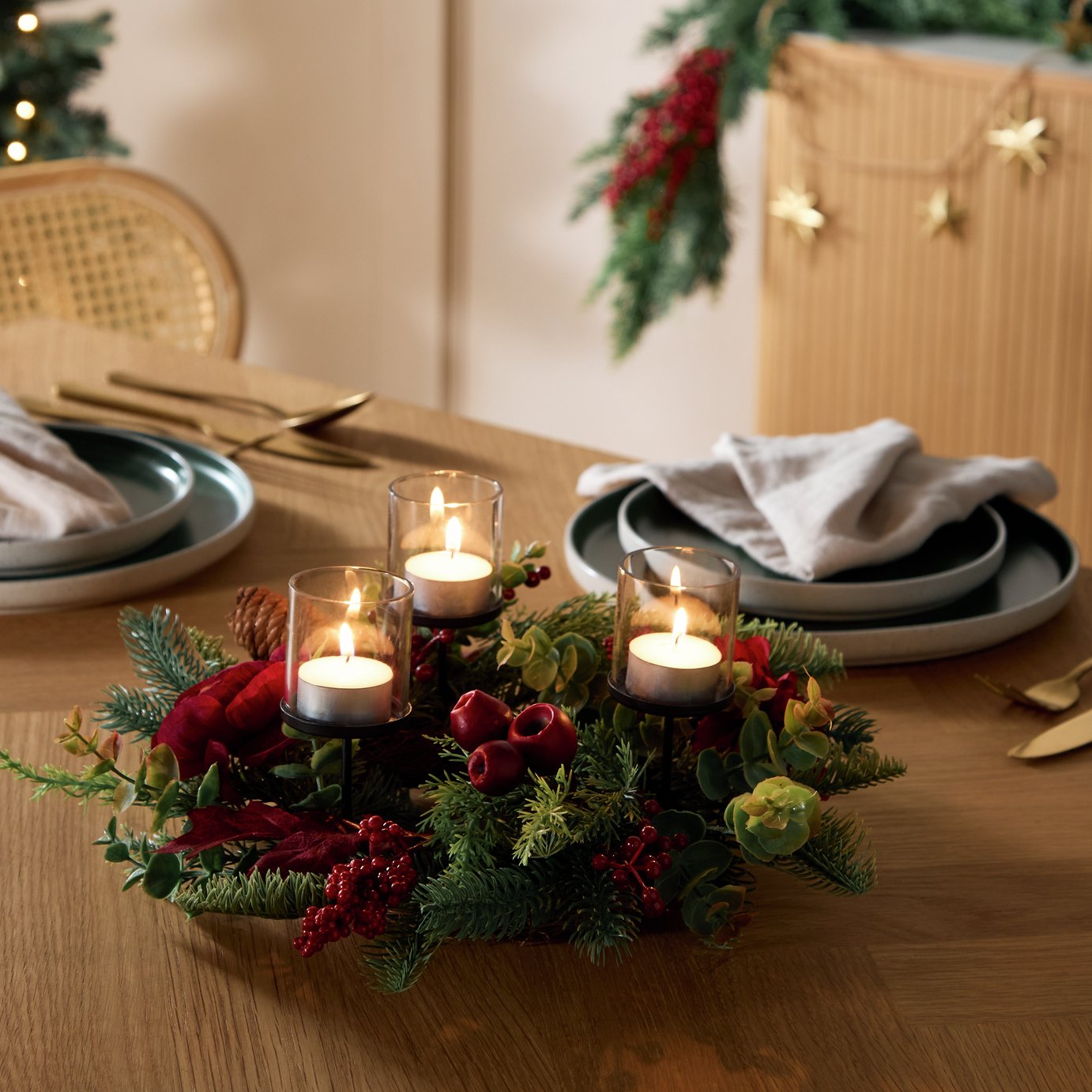 Habitat Foliage Candle Holder Christmas Decoration