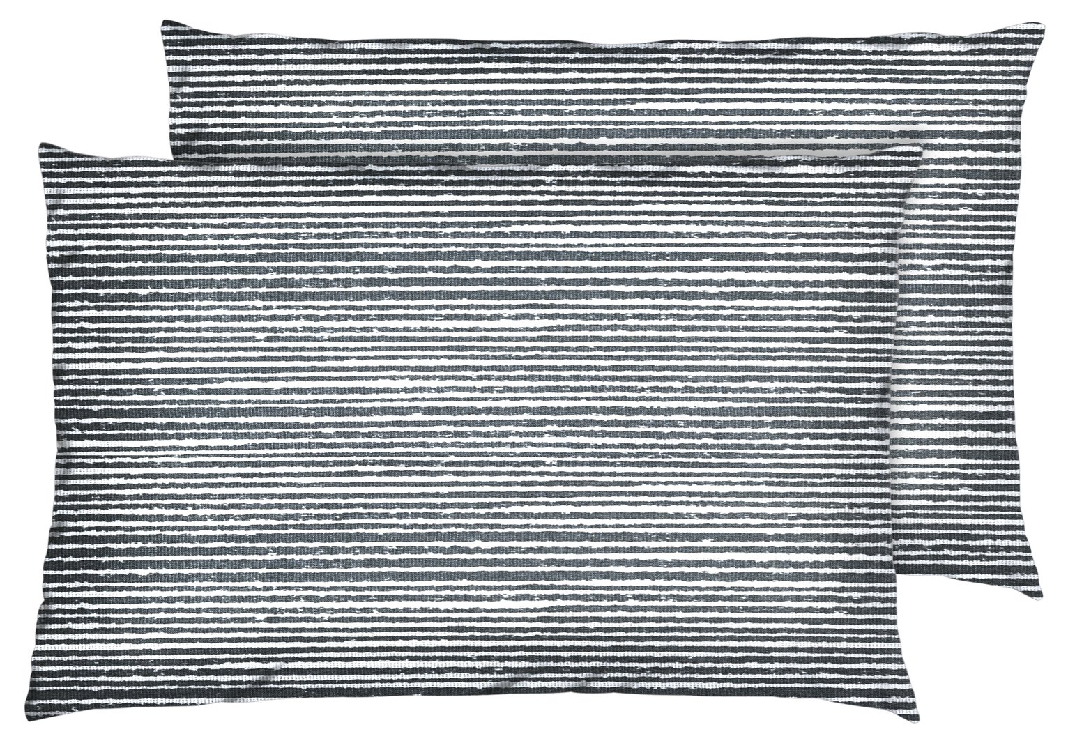 Argos Home Stockholm Stripe Print Pillowcase Pair- Grey