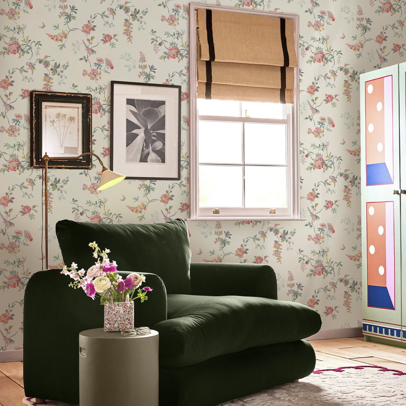 Cath Kidston Birds and Roses Spring Wallpaper