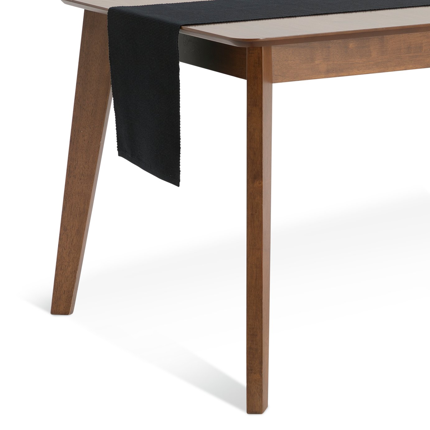 Habitat Ribbed Cotton Table Runner - Black