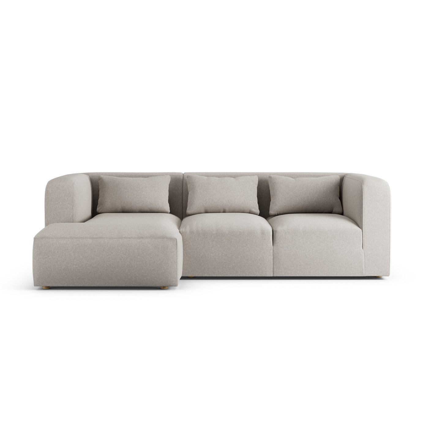 Habitat Lars Left Hand Corner Sofa - Stone - Ash Leg