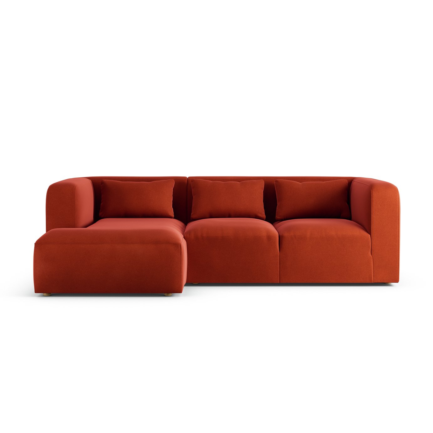 Habitat Lars Left Hand Corner Sofa - Burnt Orange - Ash Leg