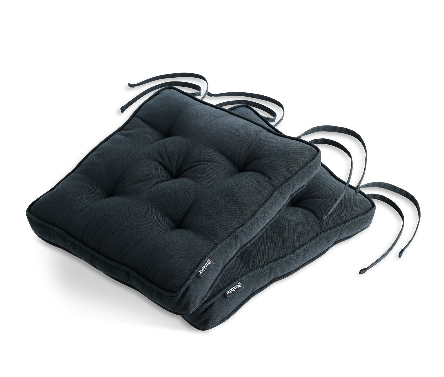 Habitat Set of 2 Seat Cushions - Black