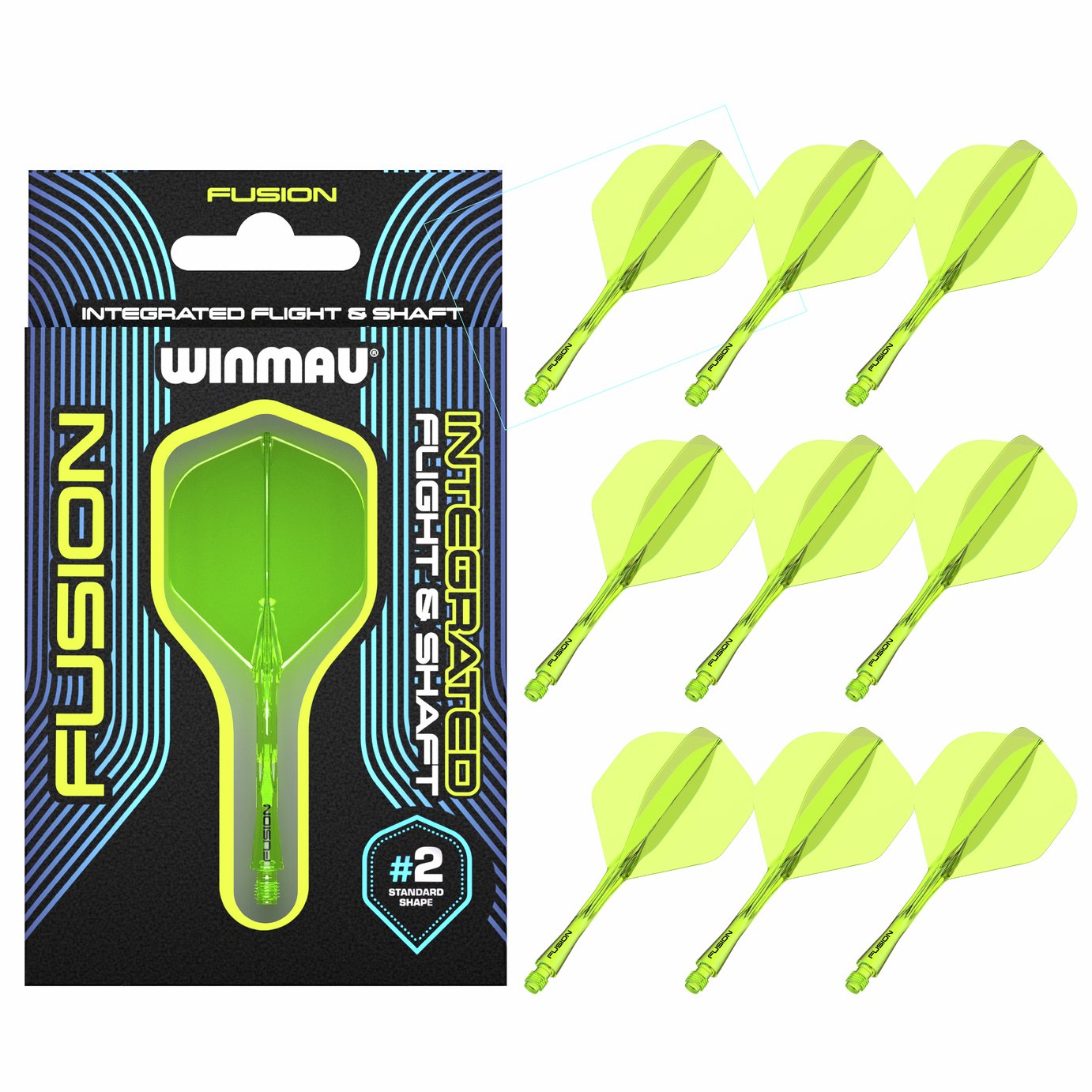 Winmau Fusion Dart Flight and Shaft - Neon Yellow