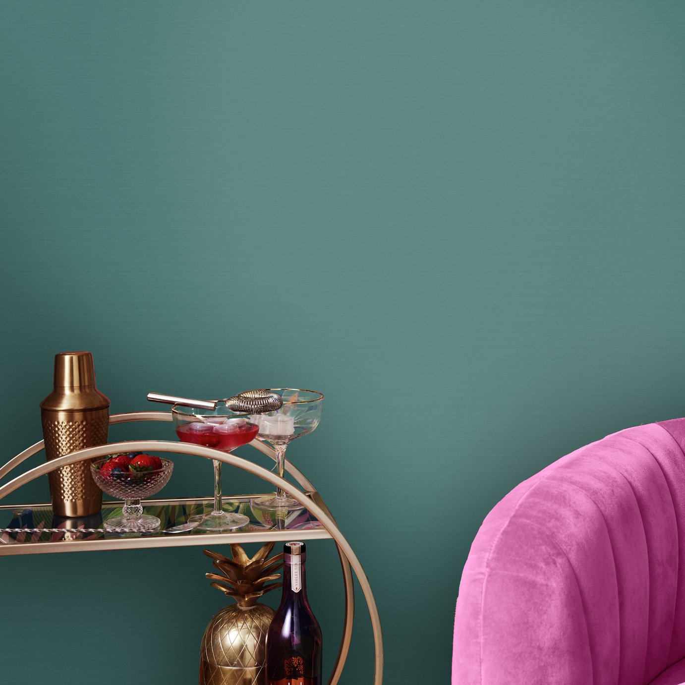 Envy Stitch Please Wallpaper - Teal Green