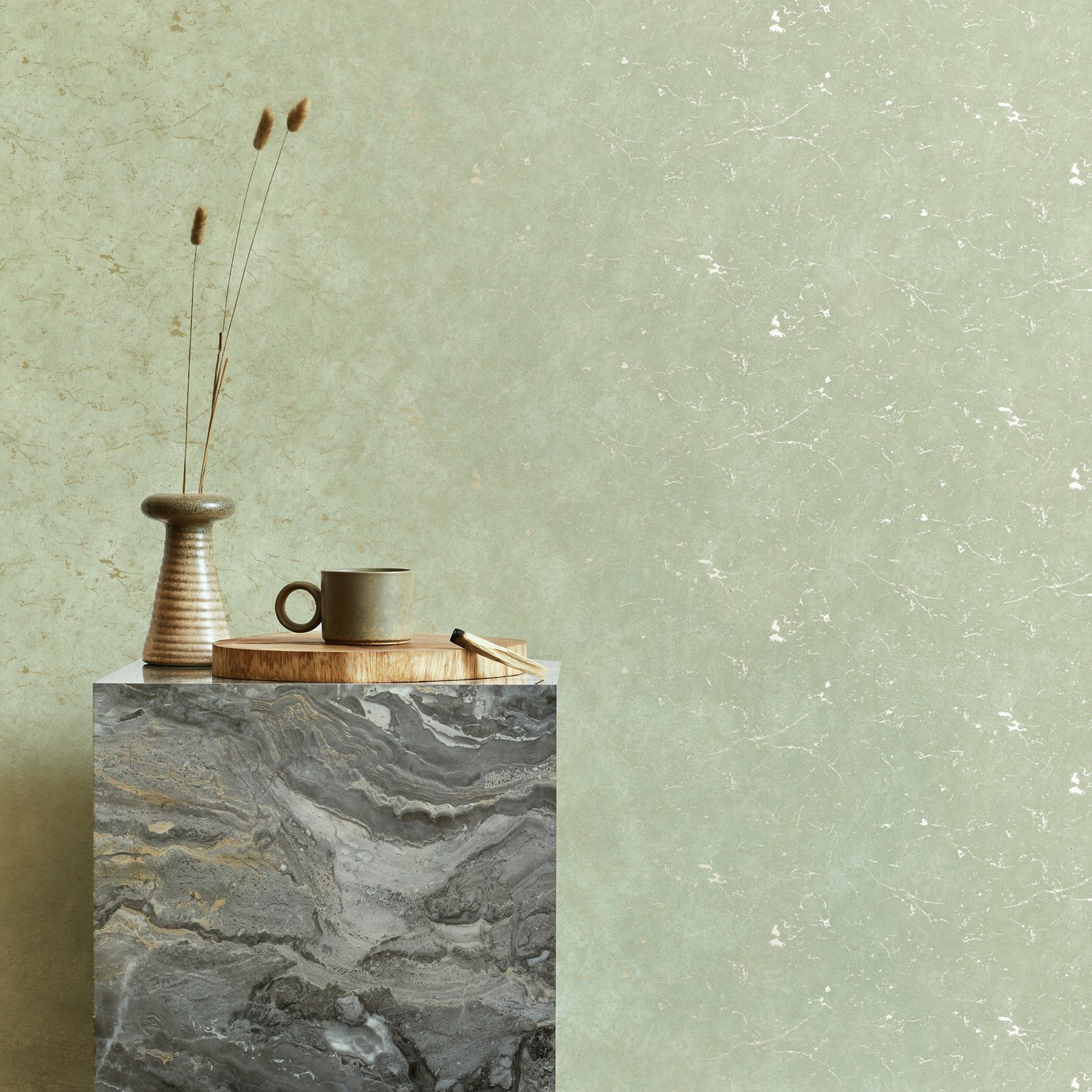 Superfresco Easy Gilded Plaster Wallpaper - Sage