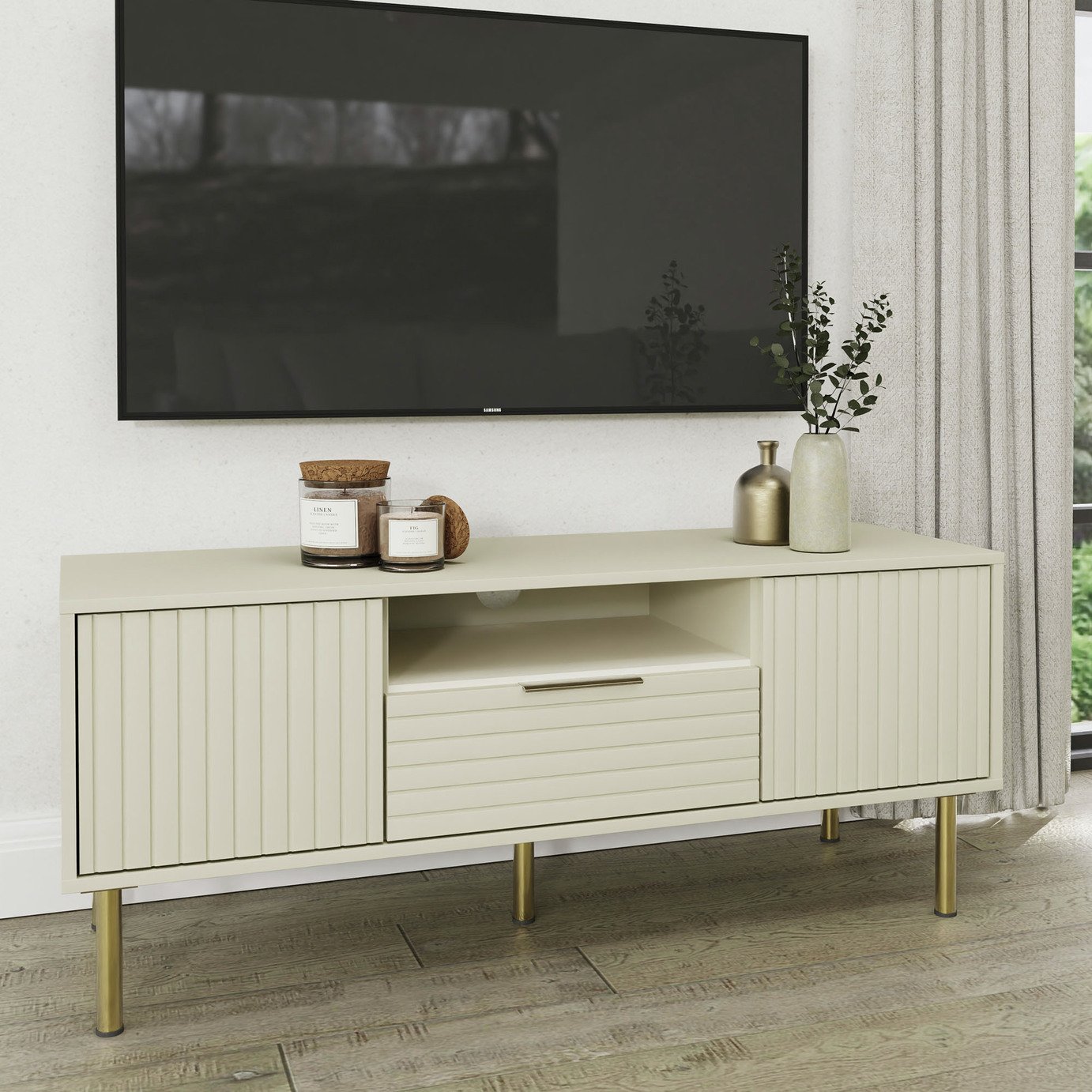 GFW Nervata 2 Door 1 Drawer TV Unit