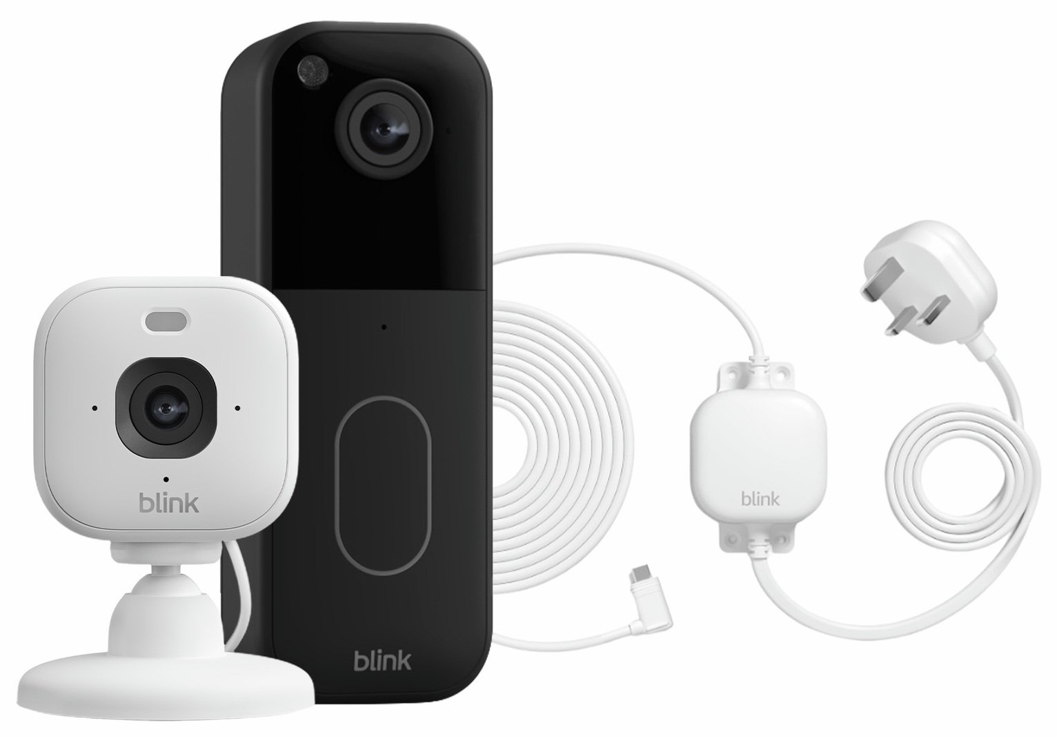 Blink Video Doorbell & Blink Mini 2K+ Security Camera with Power Adaptor