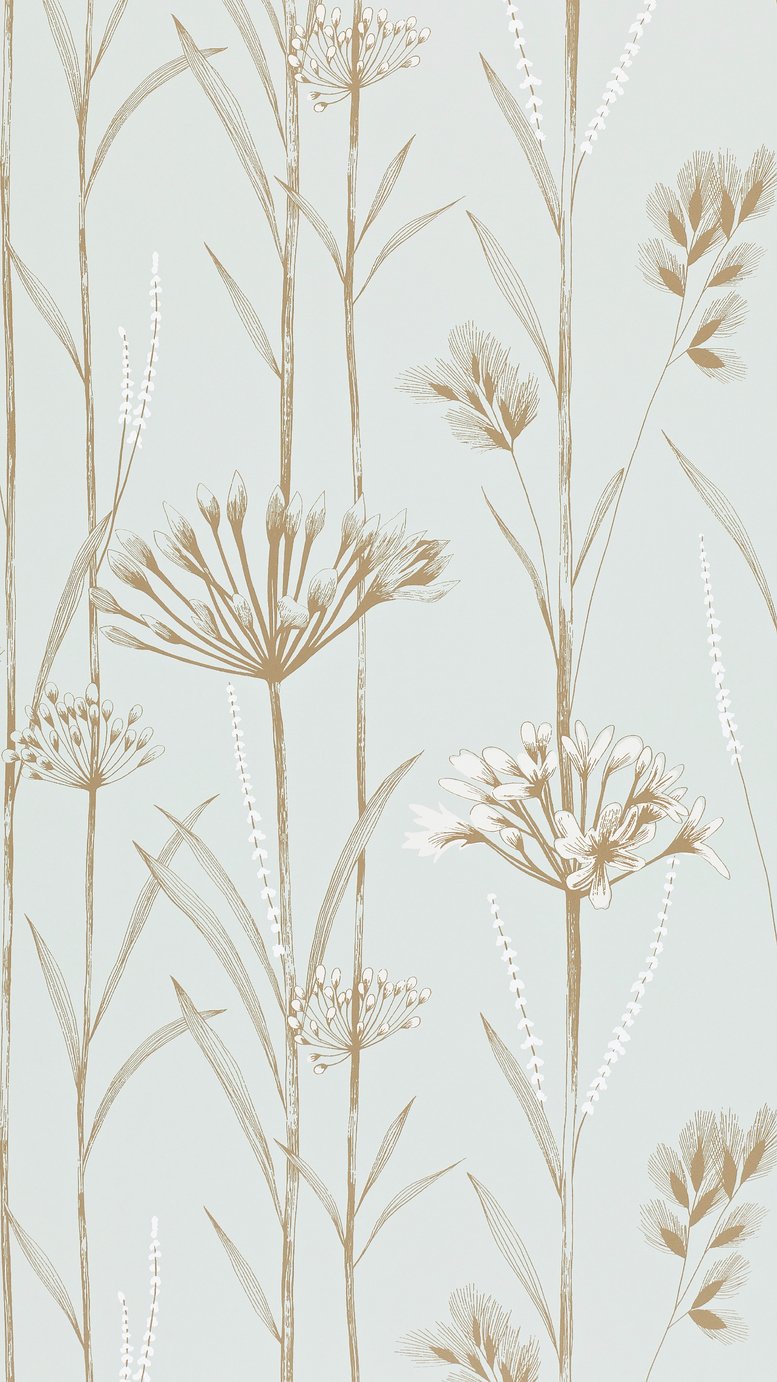 Harlequin Gardinium Seafoam Gold Cream Wallpaper