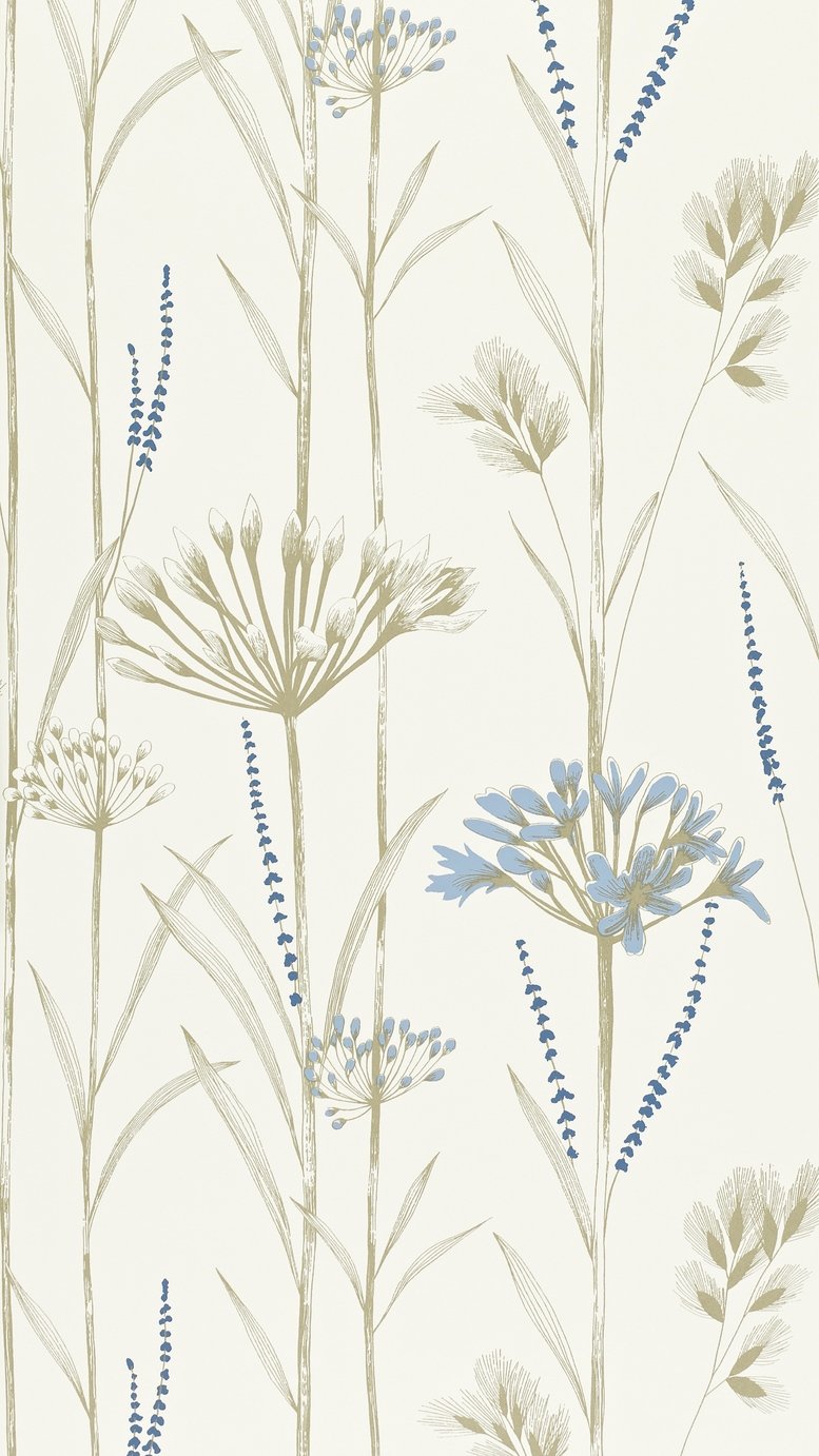 Harlequin Gardinum Wedgewood Gold Blue Wallpaper