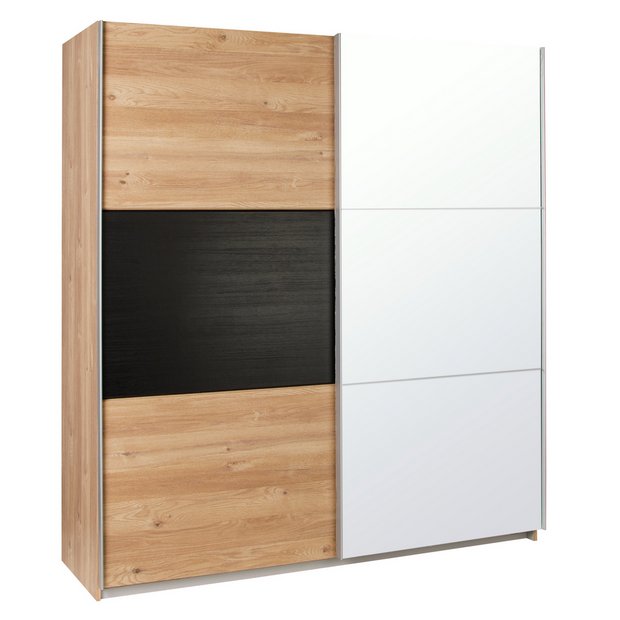 Buy Argos Home Holsted Extra Large Mirror Wardrobe Oak Black