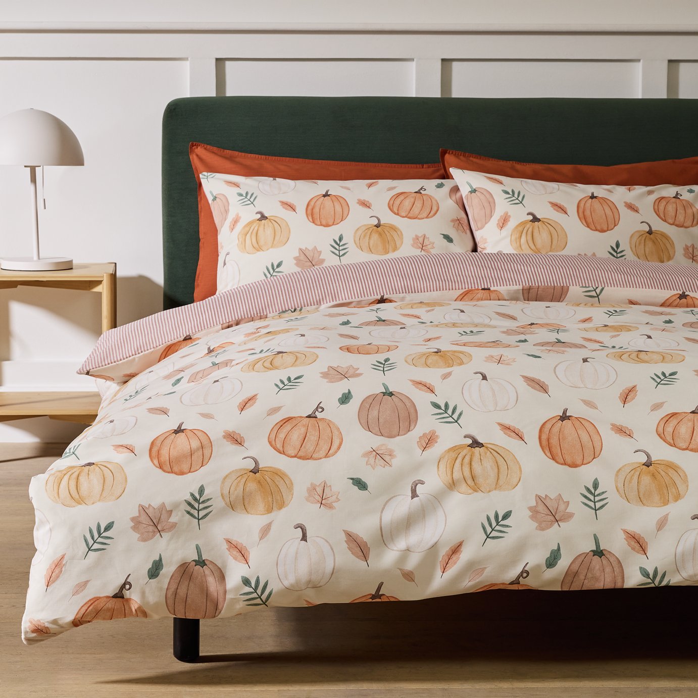 Argos Home Pumpkin Stripe Cream Bedding Set