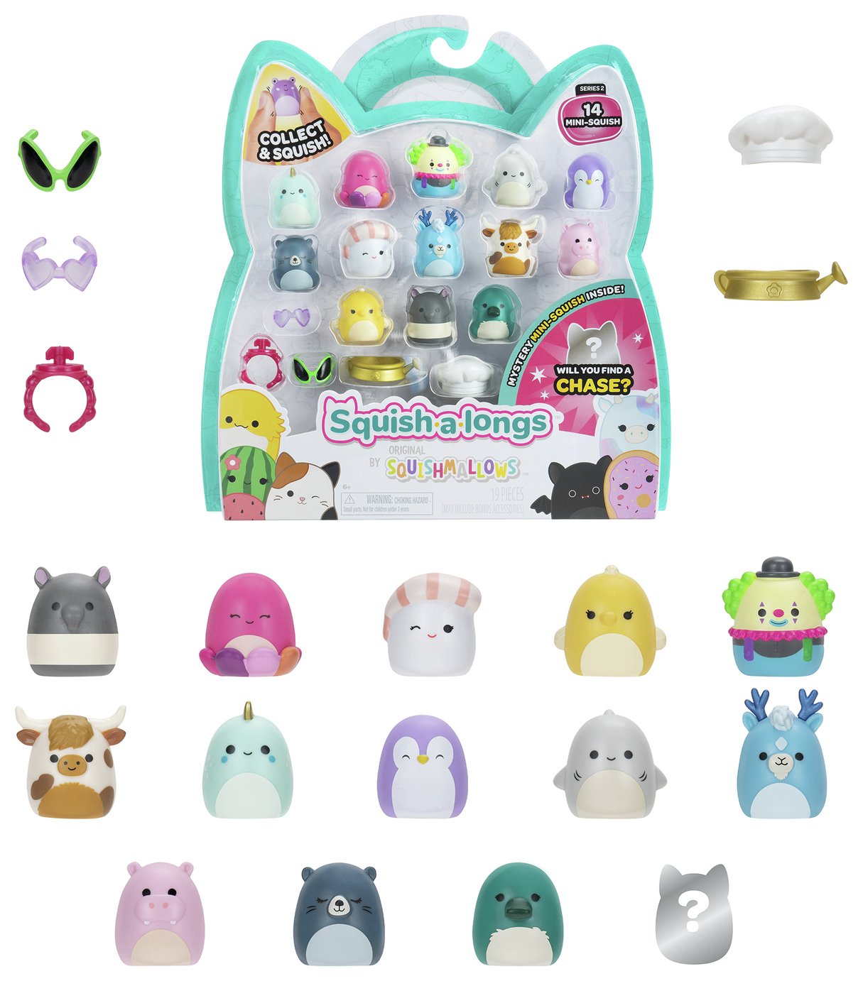 Squishmallows Squish-a-longs Plush-Pack of 14