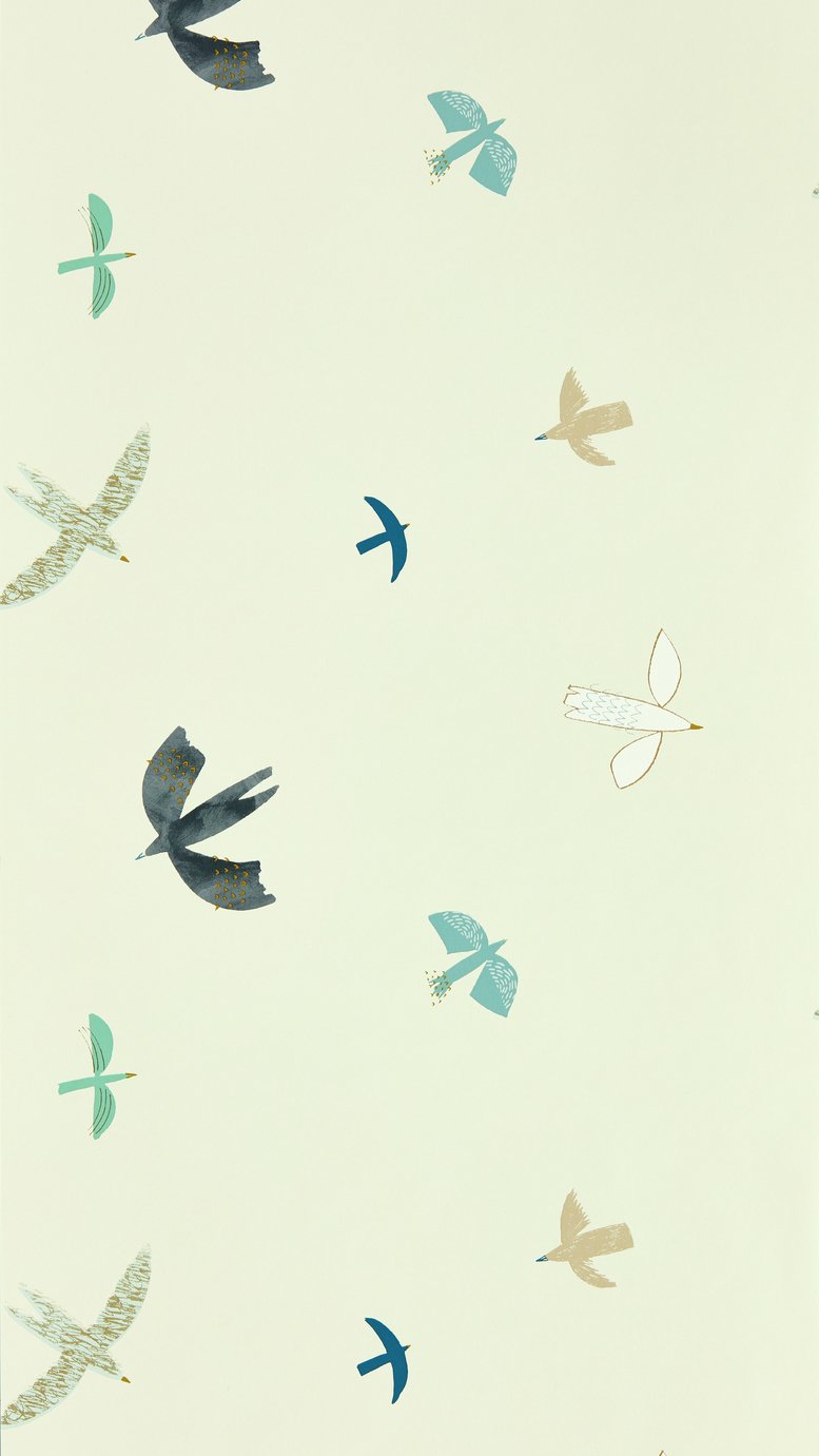 Harlequin Kids Skies Above Duck Egg Cream Wallpaper