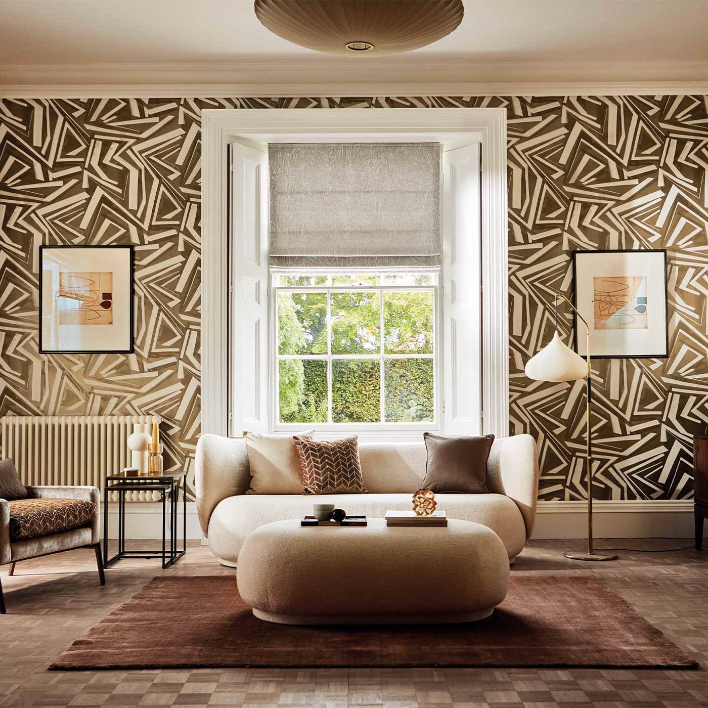 Harlequin Transverse Bronze Wide Width Metallic Wallpaper