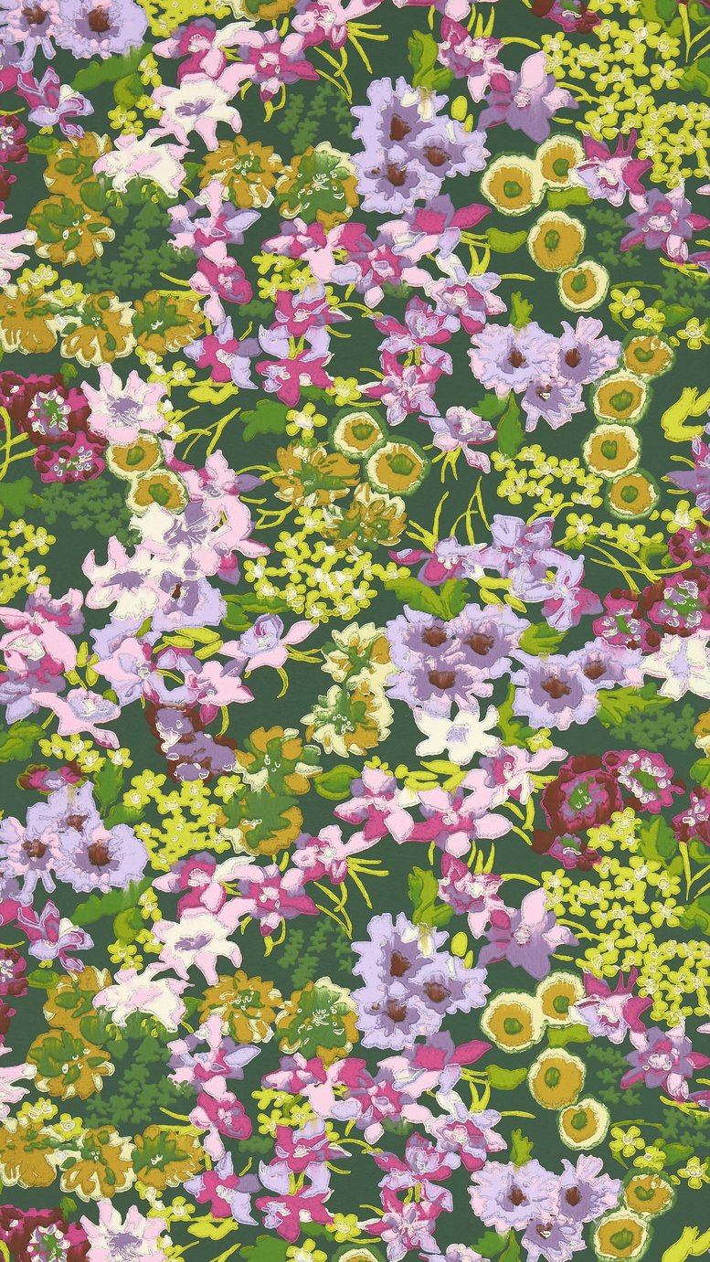 Harlequin Wildflower Meadow Emerald Multicoloured Wallpaper