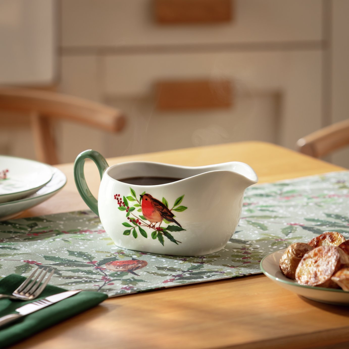 Argos Home Robin Stoneware Gravy Boat - White