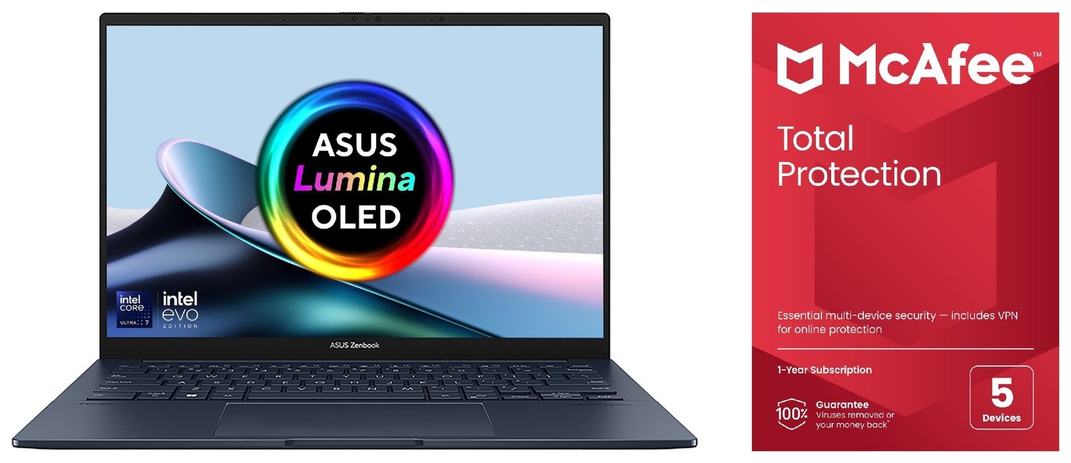 ASUS Zenbook 14 OLED 14in U9 32GB 1TB Laptop Bundle - Blue