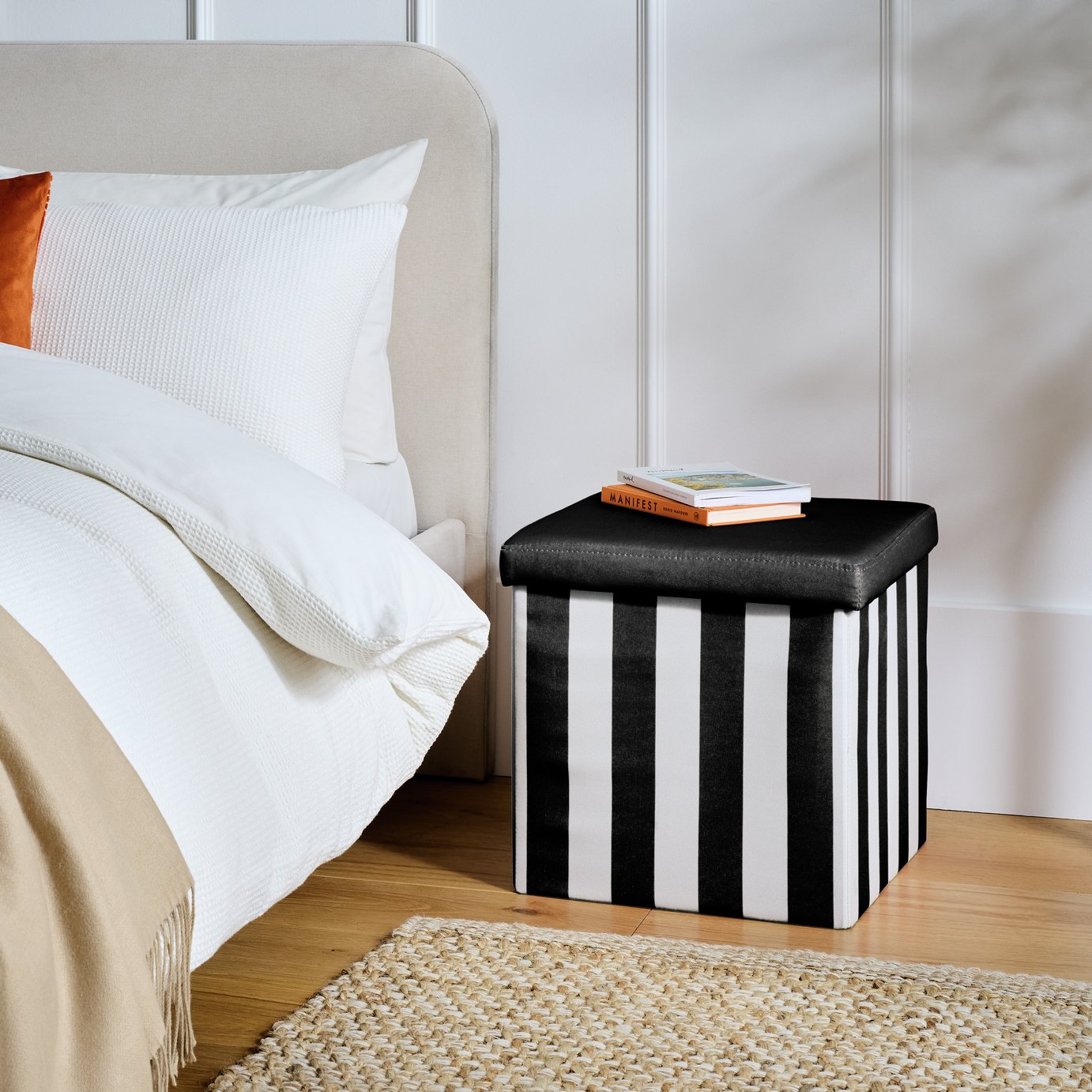 Argos Home Tilly Small Fabric Ottoman