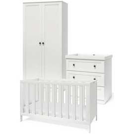 Silver Cross Bromley 3 Piece 2 Door Wardrobe Set - White