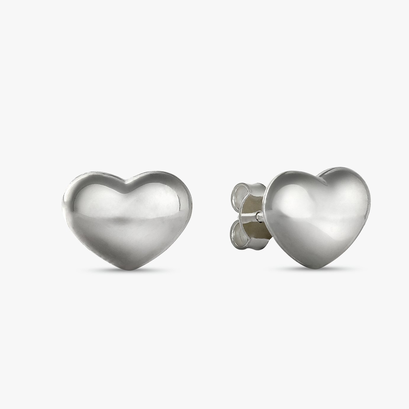Revere Sterling Silver Puffed Small Heart Stud Earrings