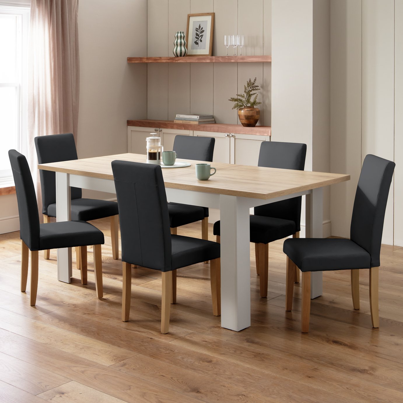 Argos Home Preston Extending Grey Dining Table & 6 Chairs