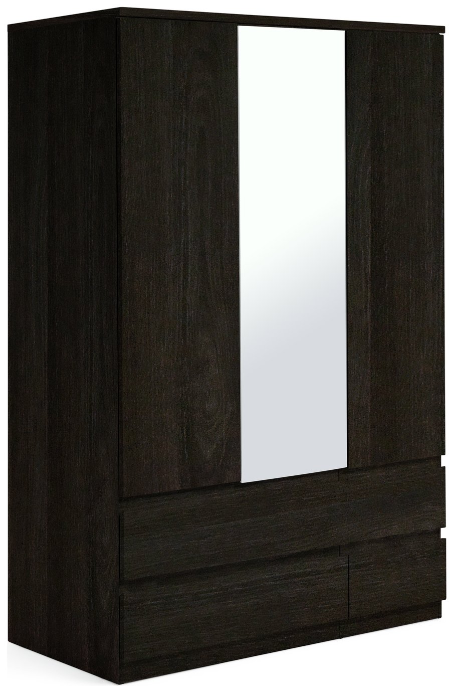 Argos Home Jenson 3 Door 4 Drawer Mirror Wardrobe - Black