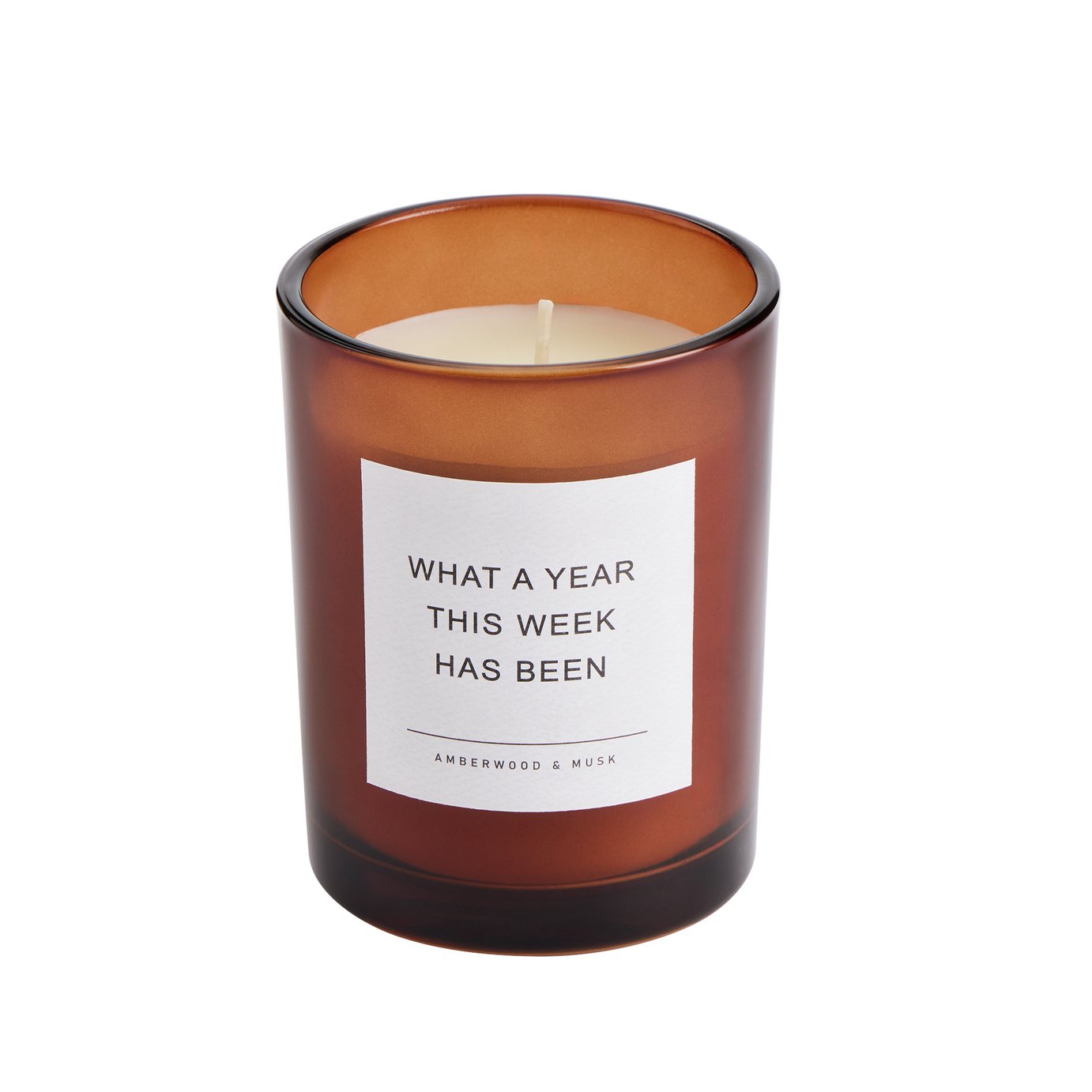 Argos Home Singlewick Candle - Amberwood and musk