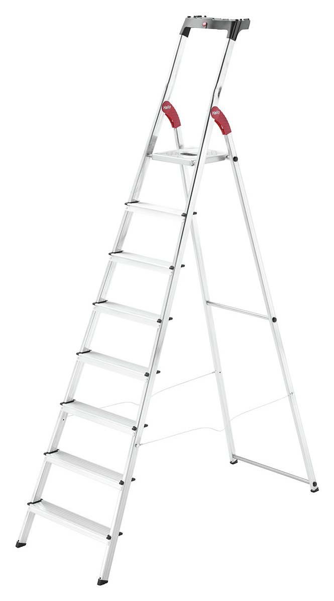 Hailo L60 8 Tread Aluminium Safety Step Ladder