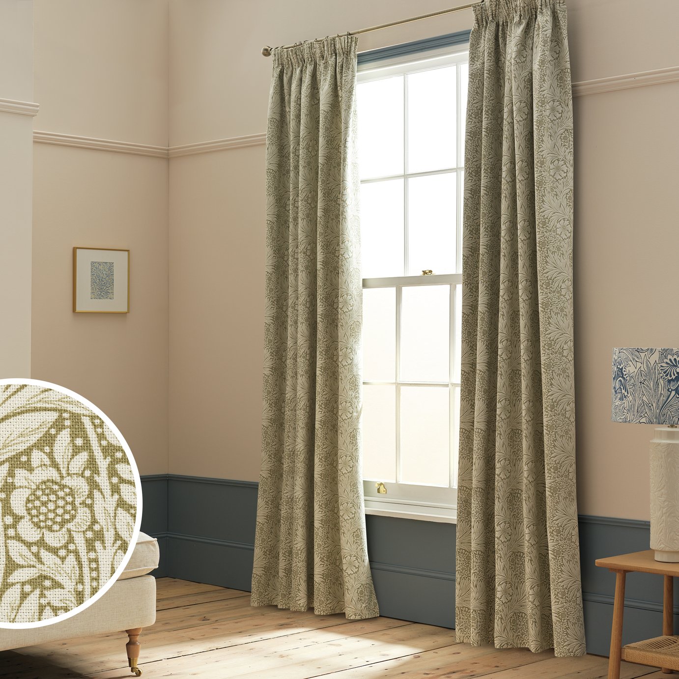 Habitat x Morris & Co. Marigold Floral Curtain