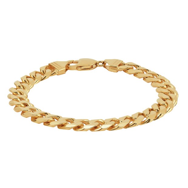 Gold plated silver on sale bracelet mens